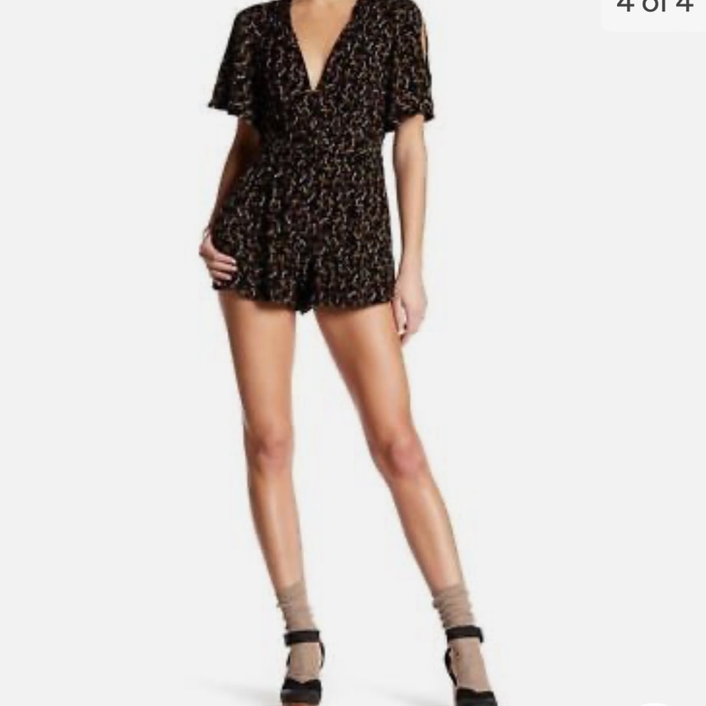 Free People Meet Virginia Printed Romper Size 0 Boho Whimsigoth Whimsical Fairy - Picture 4 of 12